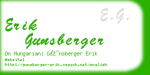 erik gunsberger business card